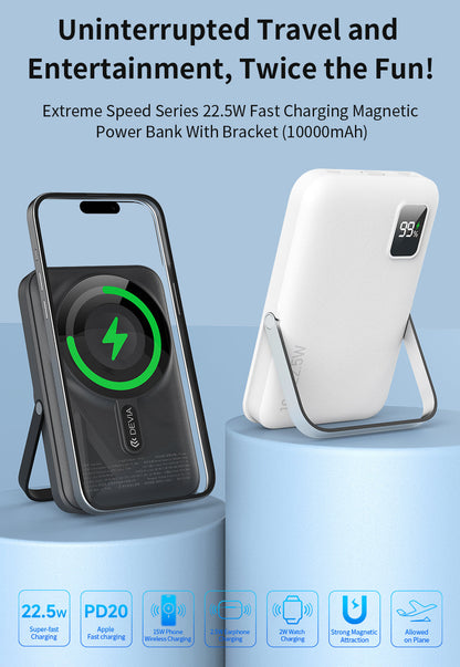 Magnetische Powerbank 10.000 mAh mit Standfunktion in weiß