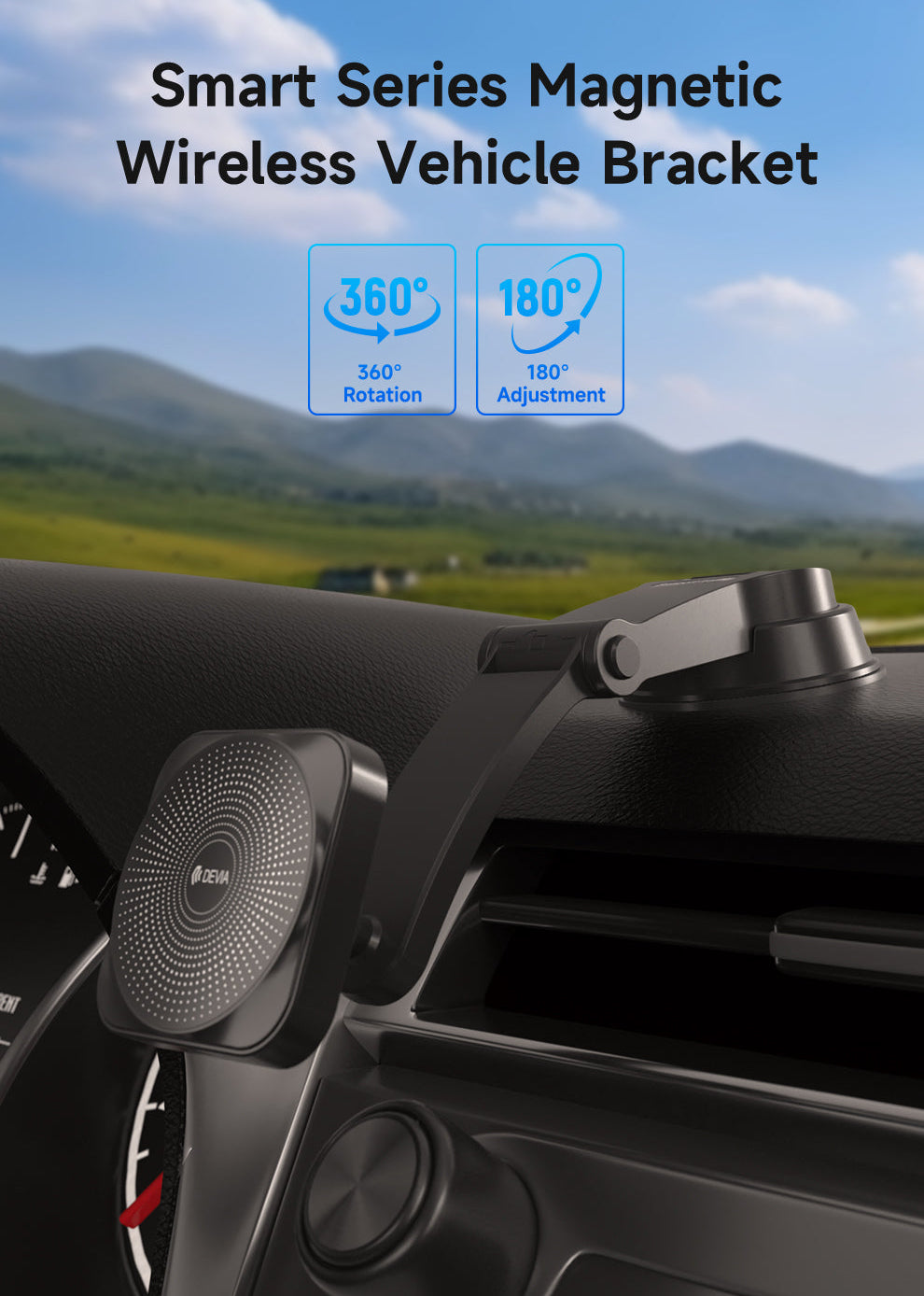 Magnetische Auto Handyhalterung mit Wireless Charger 15W