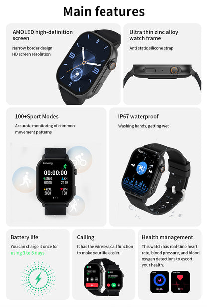 DEVIA Smartwatch Pro 2 – AMOLED Smartwatch mit Telefonfunktion