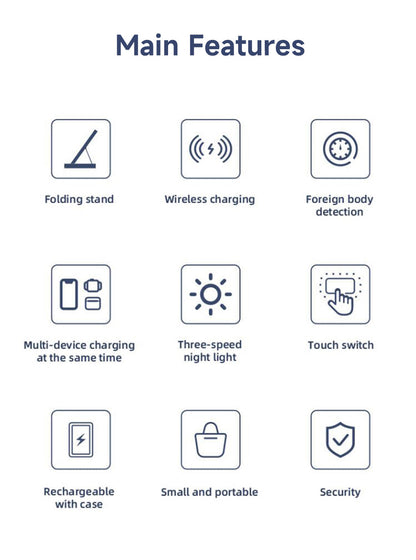3 in 1 Wireless Ladestation mit Nachtlicht