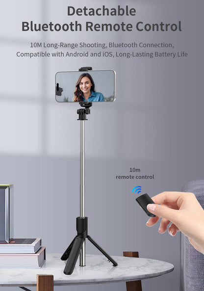 Selfie Stick mit Stativ und Bluetooth Fernbedienung