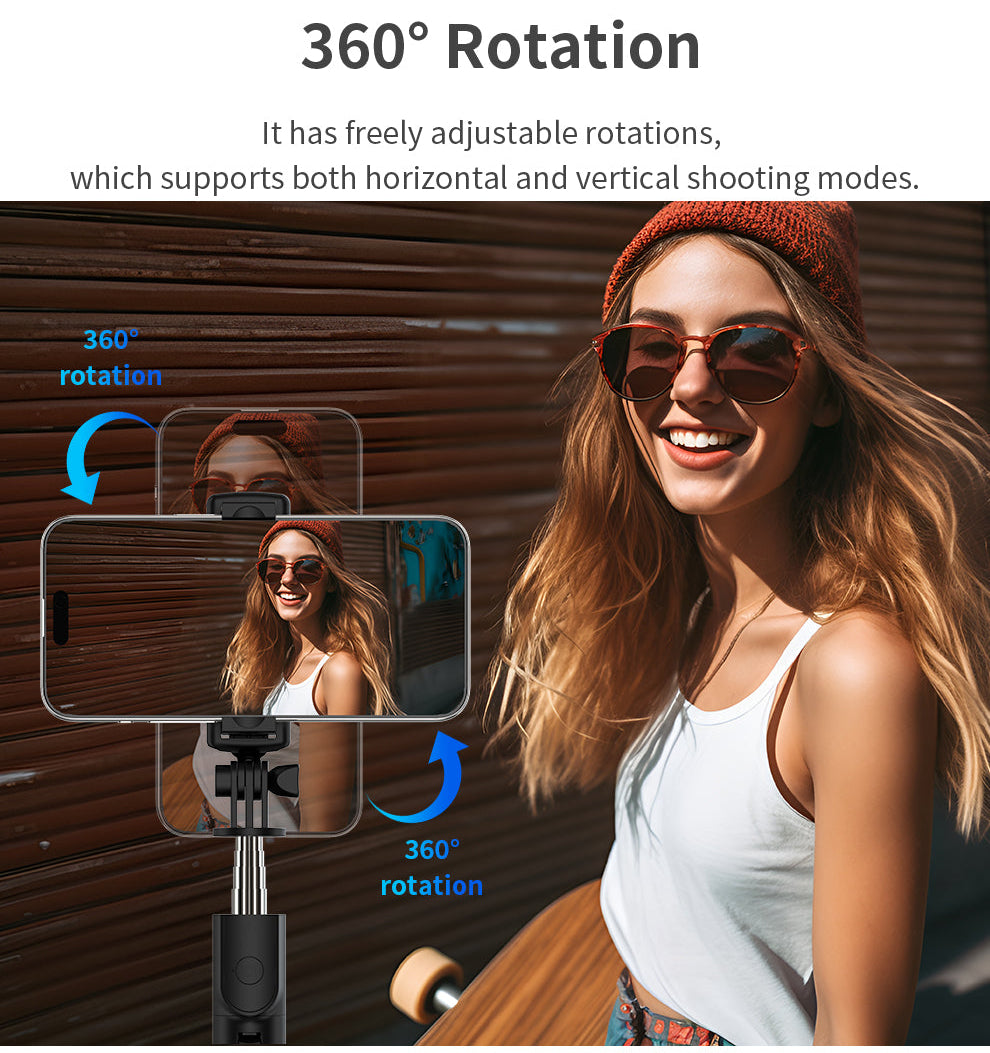 Selfie Stick mit Stativ und Bluetooth Fernbedienung