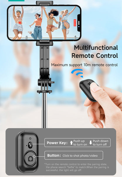 Multifunktionaler Selfie Stick mit Stativ und Fernbedienung