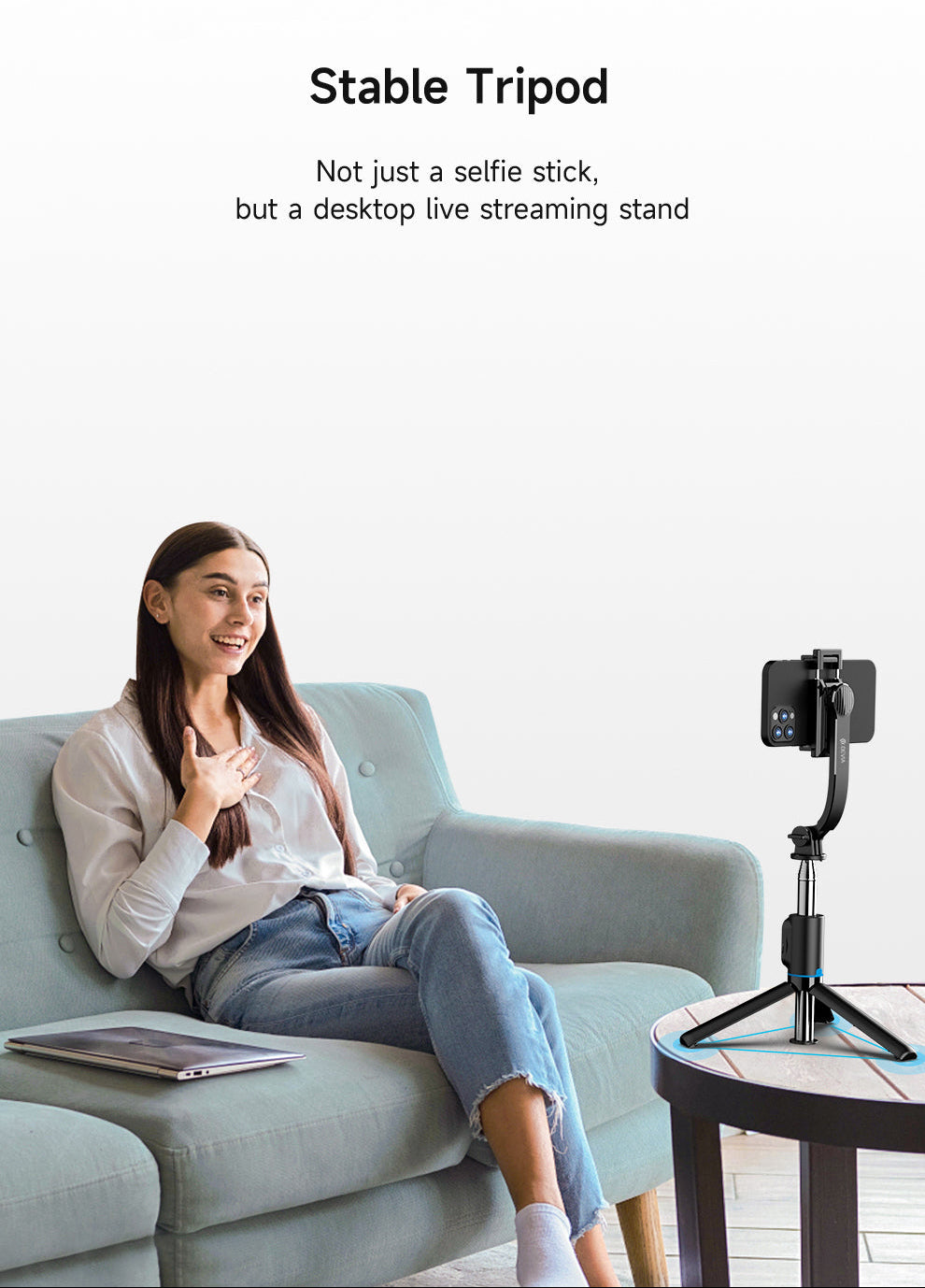 Multifunktionaler Selfie Stick mit Stativ und Fernbedienung