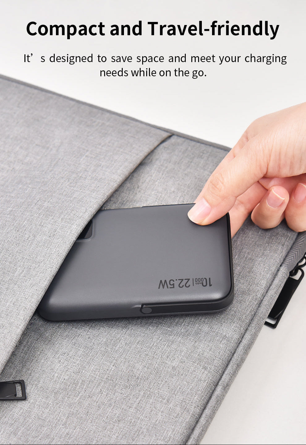 Magnetische Powerbank 10.000 mAh mit Standfunktion in weiß