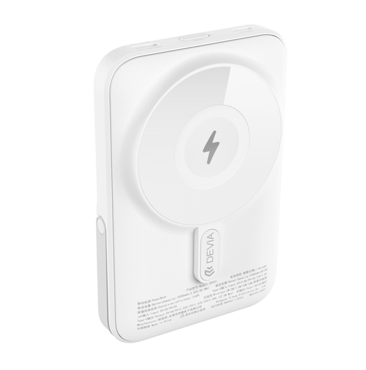 Magnetische Powerbank 10.000 mAh mit Standfunktion in weiß