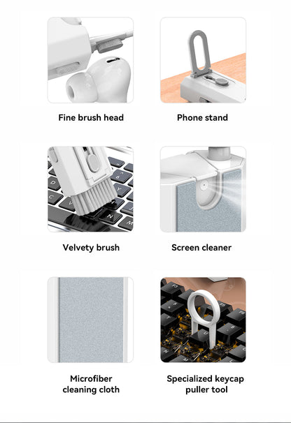Weißer 8 in 1 Technik Reiniger für Handy, Kopfhörer und Tastatur