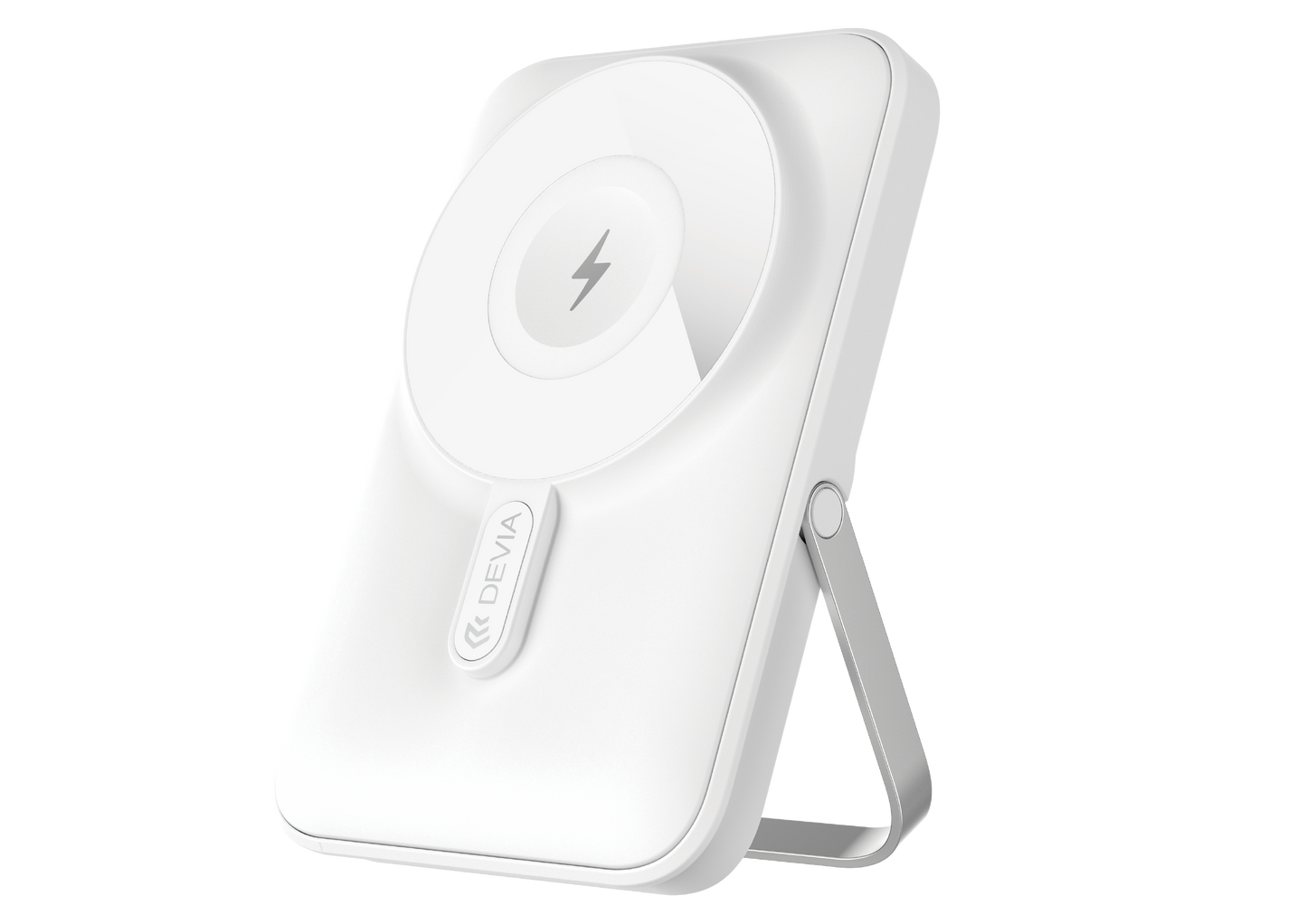 Magnetische Powerbank 10.000 mAh mit Standfunktion in weiß