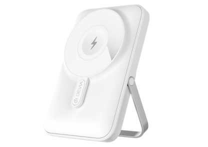 Magnetische Powerbank 10.000 mAh mit Standfunktion in weiß