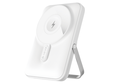 Magnetische Powerbank 10.000 mAh mit Standfunktion in weiß