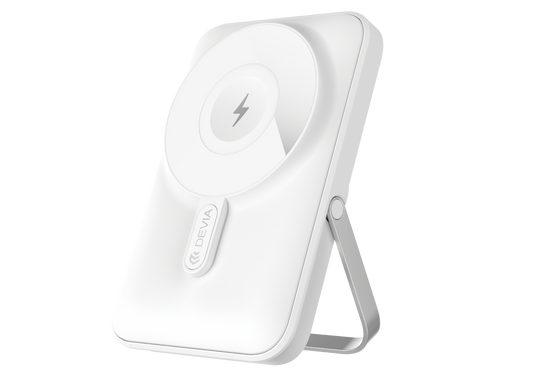 Magnetische Powerbank 10.000 mAh mit Standfunktion in weiß