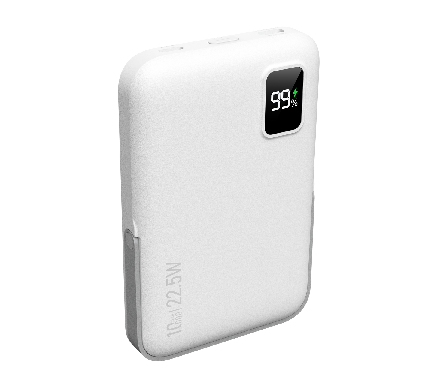 Magnetische Powerbank 10.000 mAh mit Standfunktion in weiß
