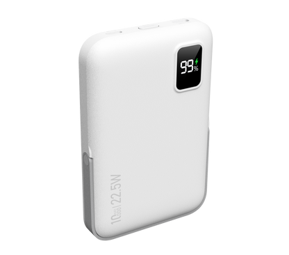 Magnetische Powerbank 10.000 mAh mit Standfunktion in weiß