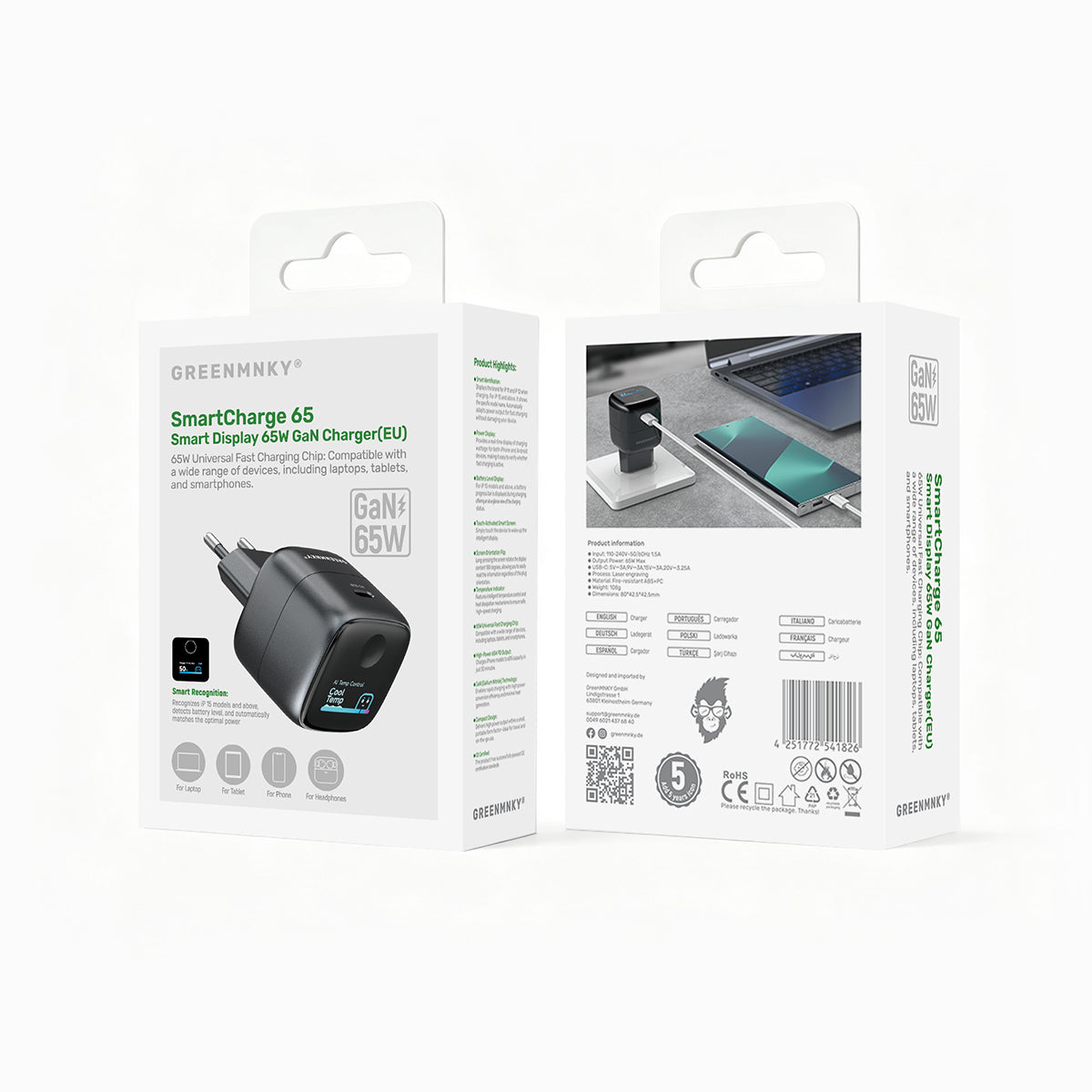 65W Ladegerät mit Smart Display | SmartCharge