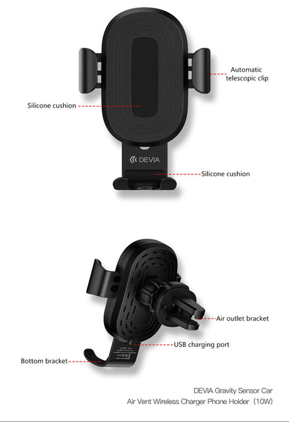 Handyhalterung Auto Lüftung mit Wireless Charger 10W