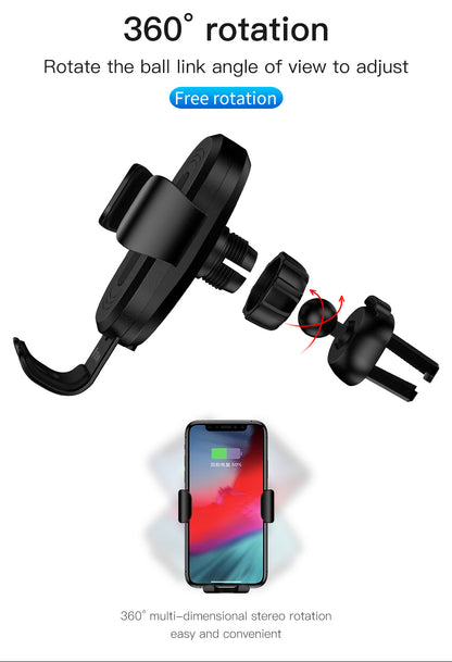 Handyhalterung Auto Lüftung mit Wireless Charger 10W