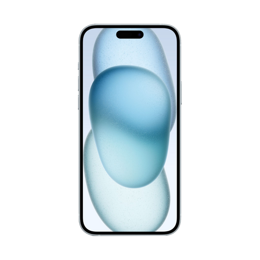 iPhone 15 Smartphone von vorne mit wallpaper auf dem Display