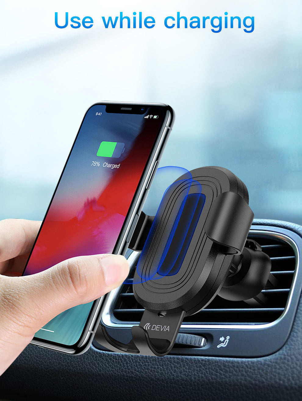 Handyhalterung Auto Lüftung mit Wireless Charger 10W