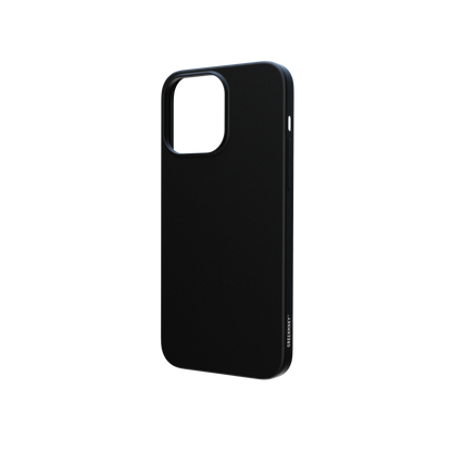 RE-Case in black @ Schwarze Handyhülle mit stoßdämpfenden Kanten und erhöhter Kamerarand – minimalistischer Schutz für iPhones. - 100% recycelt