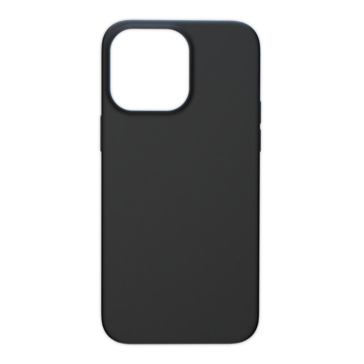 Schwarze Handyhülle mit stoßdämpfenden Kanten und erhöhter Kamerarand – minimalistischer Schutz für iPhones.
