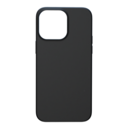 Schwarze Handyhülle mit stoßdämpfenden Kanten und erhöhter Kamerarand – minimalistischer Schutz für iPhones.
