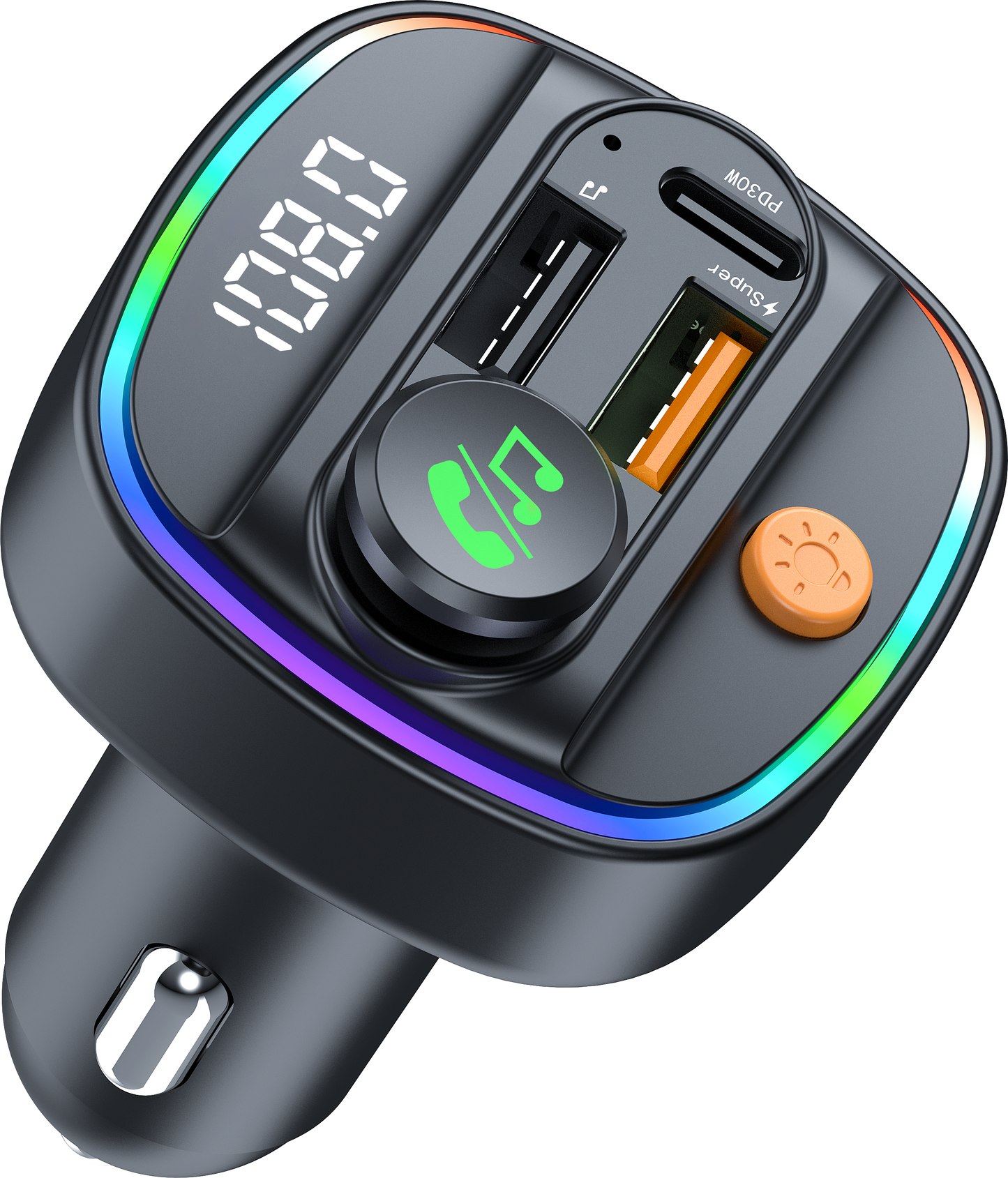 Bluetooth FM Transmitter fürs Auto mit 30W Schnellladen