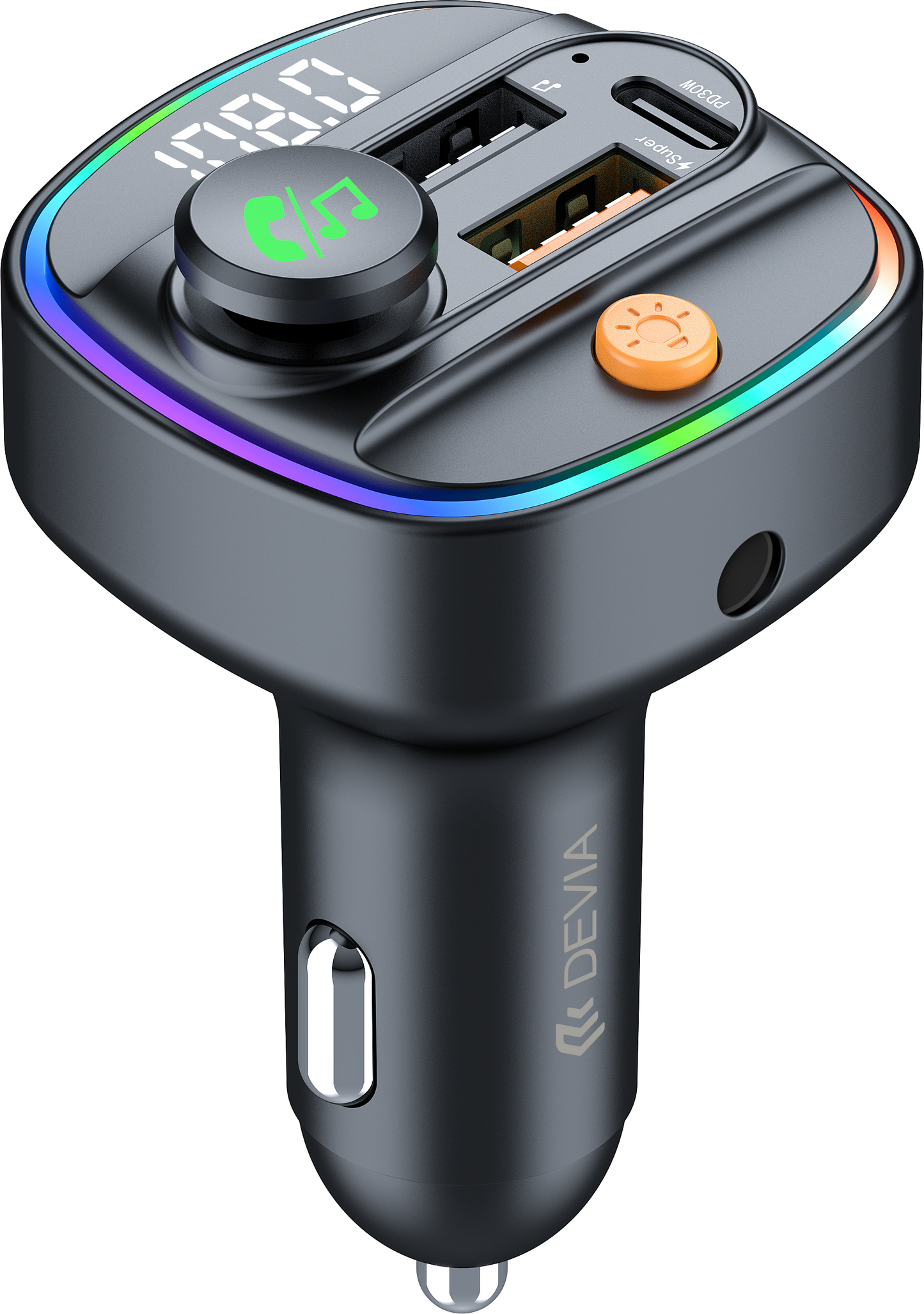Bluetooth FM Transmitter fürs Auto mit 30W Schnellladen