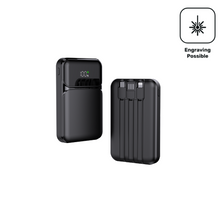 Powerbank mit integriertem Kabel (gravierbar)