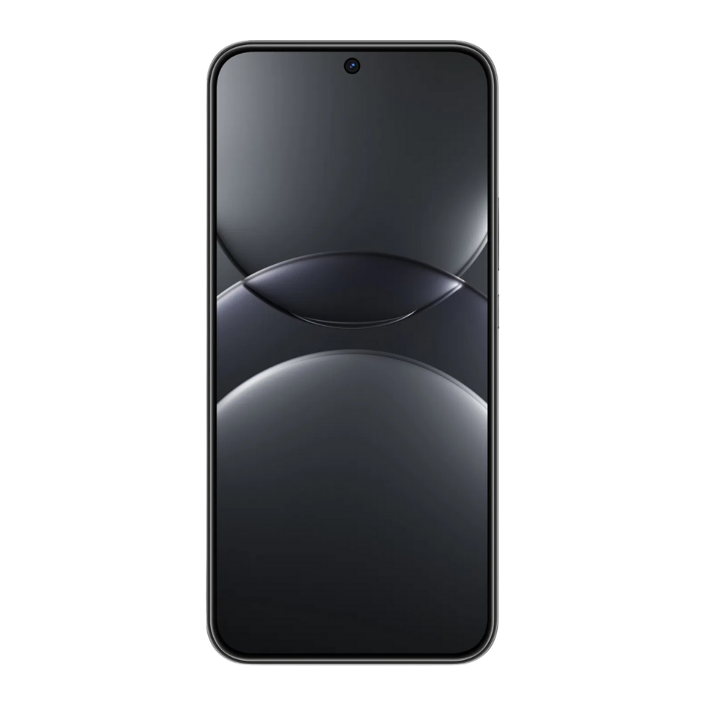 Huawei Nova 13 von vorne mit schwarzem wallpaper