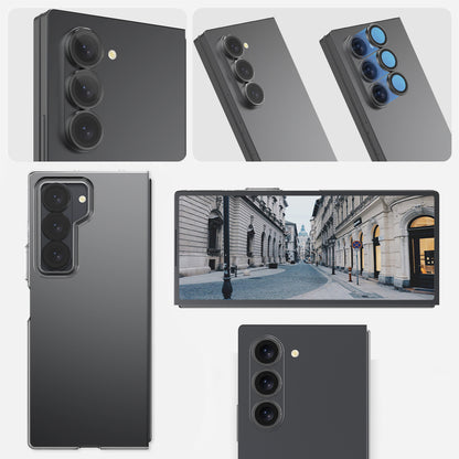 Ansicht der installierten Greenmnky Buddies Kameraschutzlinsen auf Galaxy Z Fold 6 in schwarz