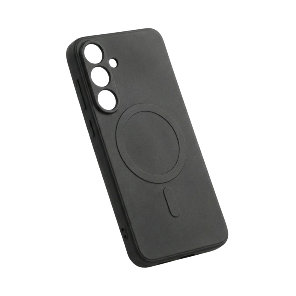 Schwarze Samsung Galaxy S24 Plus Hülle von GREENMNKY mit MagSafe Ring, matte Oberfläche, Kameraschutz Ausschnitt