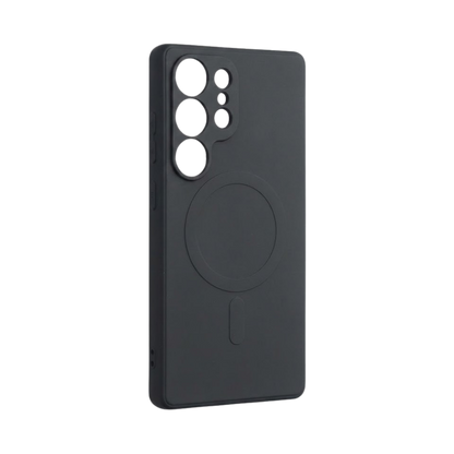 Schwarze Samsung Galaxy S25 Ultra Hülle von GREENMNKY mit MagSafe Ring, matte Oberfläche, Kameraschutz Ausschnitt
