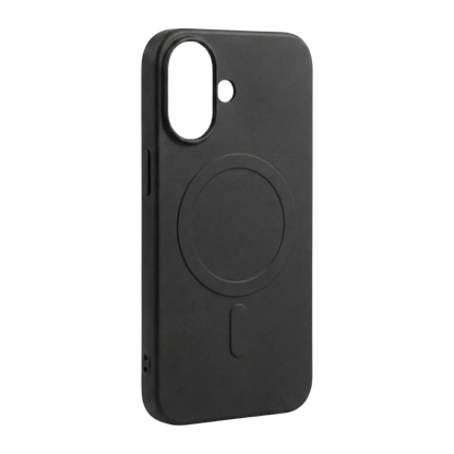 Schwarze iPhone 16 Hülle von GREENMNKY mit MagSafe Ring, matte Oberfläche, Kameraschutz Ausschnitt