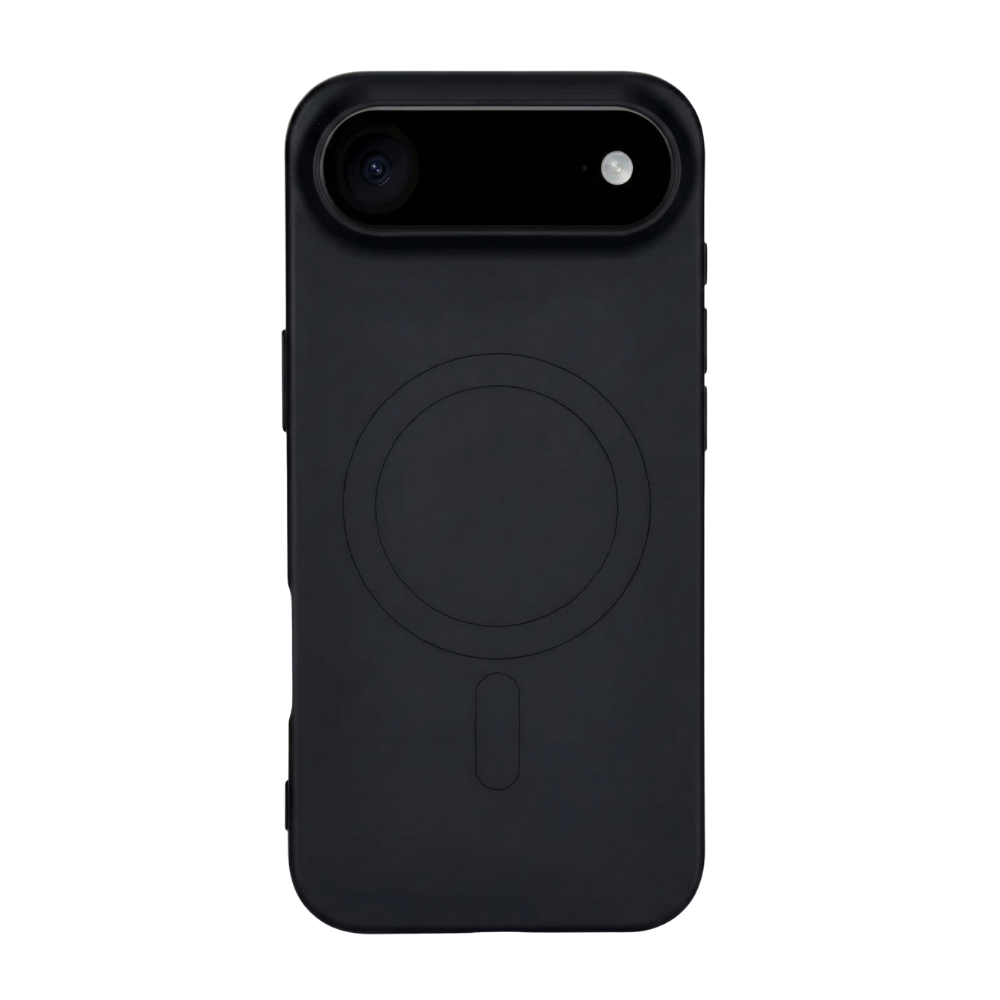 iPhone 17 Air mit schwarzer GREENMNKY Hülle, MagSafe Ring integriert, cleanes Design für sicheren Schutz