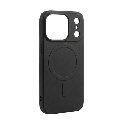 Schwarze iPhone 17 Pro Hülle von GREENMNKY mit MagSafe Ring, matte Oberfläche, Kameraschutz Ausschnitt