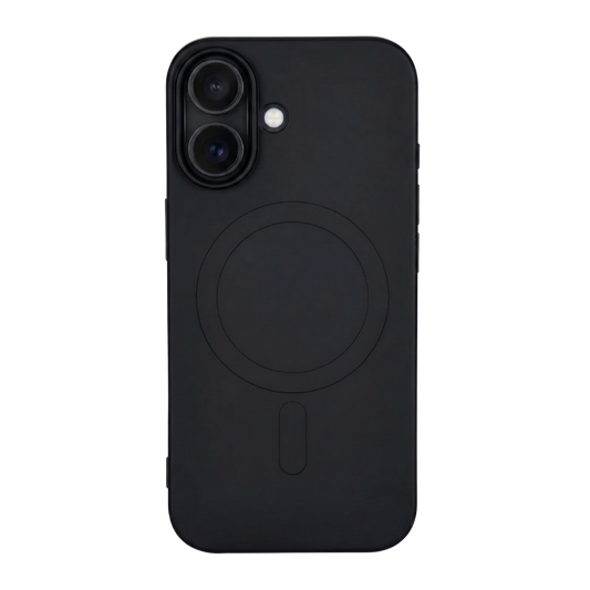 iPhone 17 mit schwarzer GREENMNKY Hülle, MagSafe Ring integriert, cleanes Design für sicheren Schutz