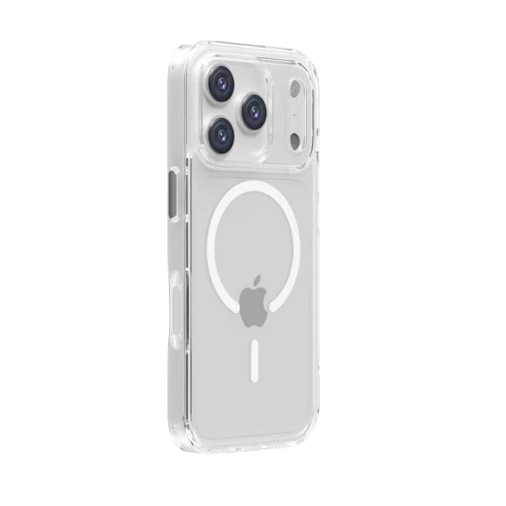 Transparente iPhone 17 Pro Max Hülle von GREENMNKY mit MagSafe Ring, kristallklarer Look, schlankes Case