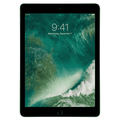 Apple iPad 9.7 (2018) von vorne mit Bildschirmsperre