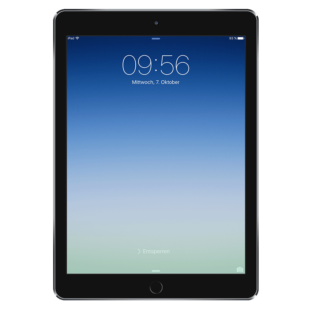 iPad Air 2 front Ansicht mit original Wallpaper