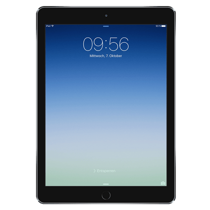 iPad Air 2 front Ansicht mit original Wallpaper