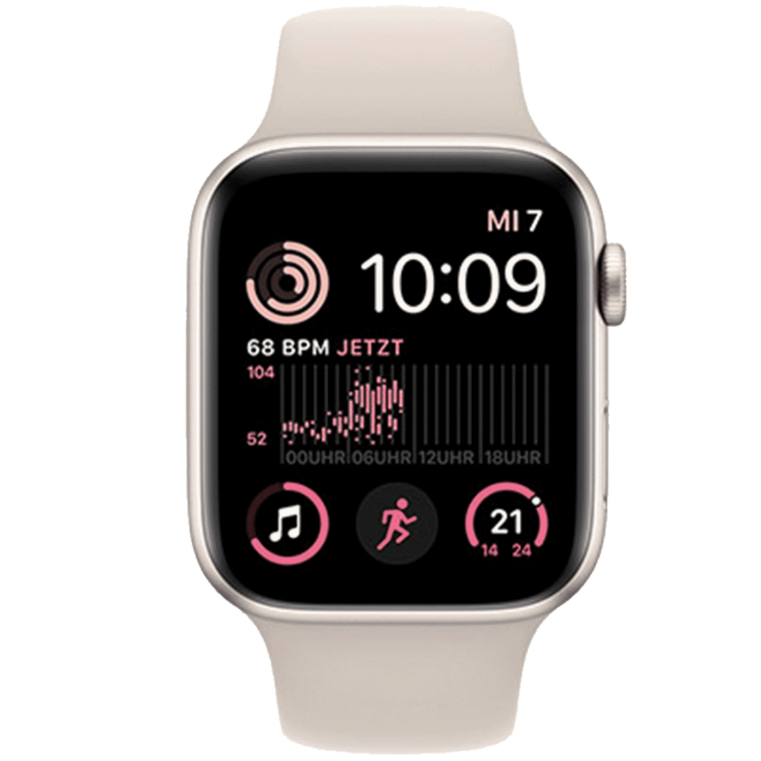 Apple Watch SE frontal mit original Wallpaper