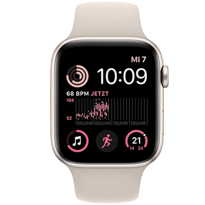 Apple Watch SE frontal mit original Wallpaper