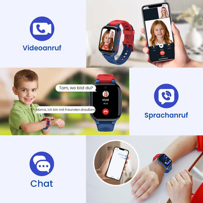 Kinder-Smartwatch mit GPS, Videoanruf und SOS-Funktion