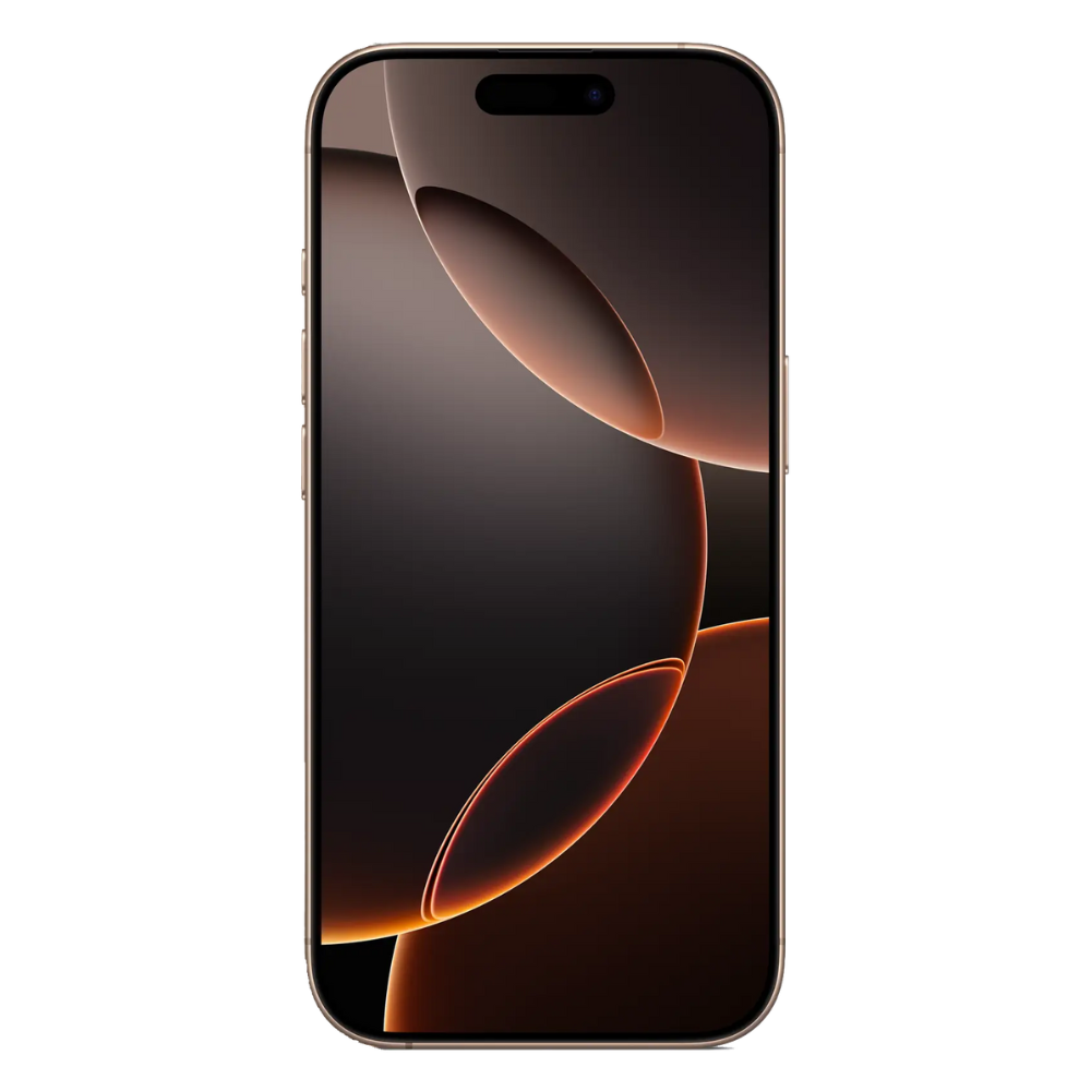 iPhone 16 Pro Max frontal mit original Wallpaper