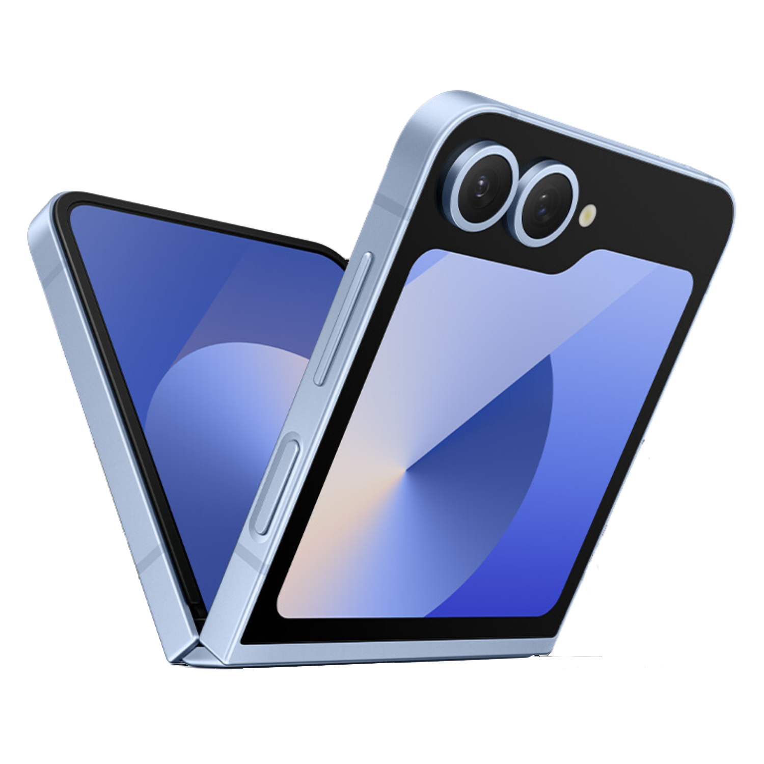 Samsung Galaxy Z Flip 6 seitlich  mit original Wallpapern