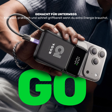 Powerbank mit integriertem Kabel (gravierbar)