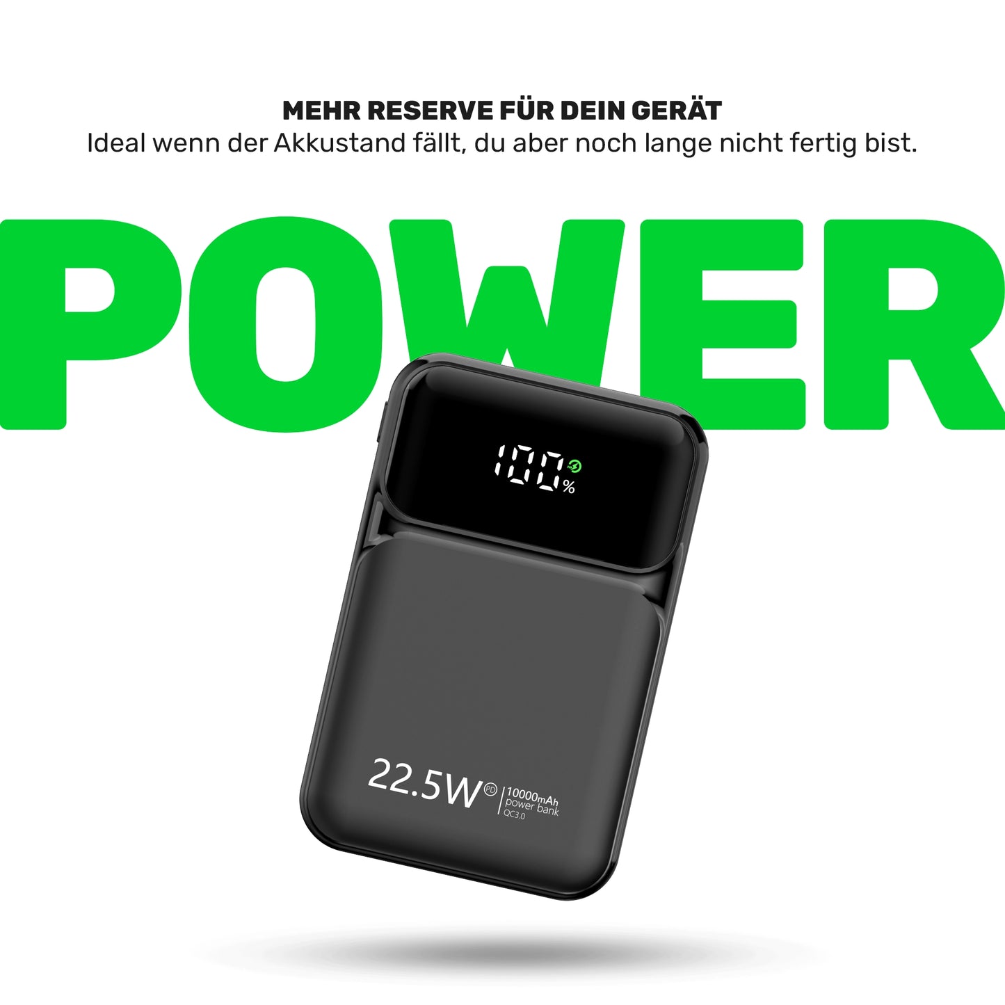 Powerbank mit integriertem Kabel (gravierbar)