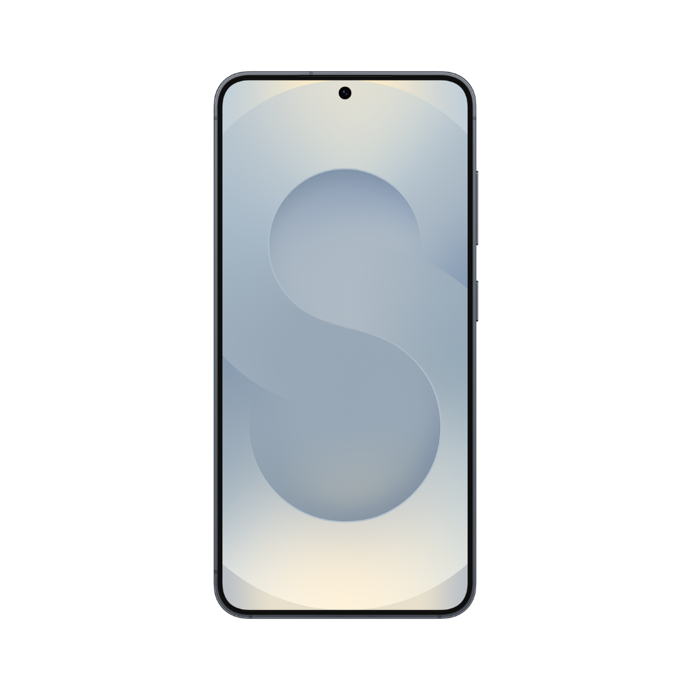 Samsung Galaxy S25 front Ansicht mit original Wallpaper