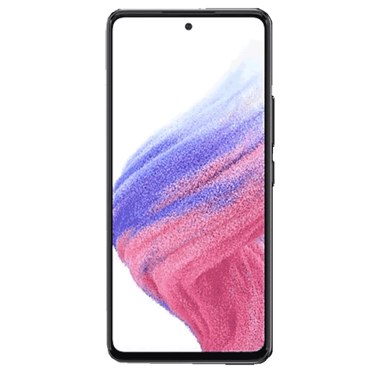 Samsung Galaxy A53 5G von vorne mit original Wallpaper