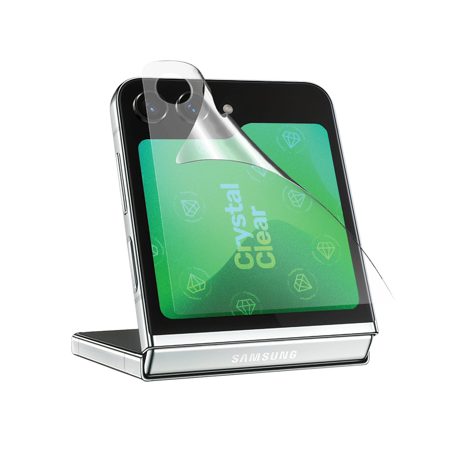 Kratzfeste Schutzfolie für das Display von Galaxy Z Flip 6 - Antibakterielle Panzerfolie für sicheres und sauberes Display - Ultradünne Folie passt sich perfekt dem Display an - Flexible Schutzfolie mit stoßabsorbierender TPU-Oberfläche - Blasenfreie Anbringung für eine glatte Oberfläche bei Galaxy Z Flip 6